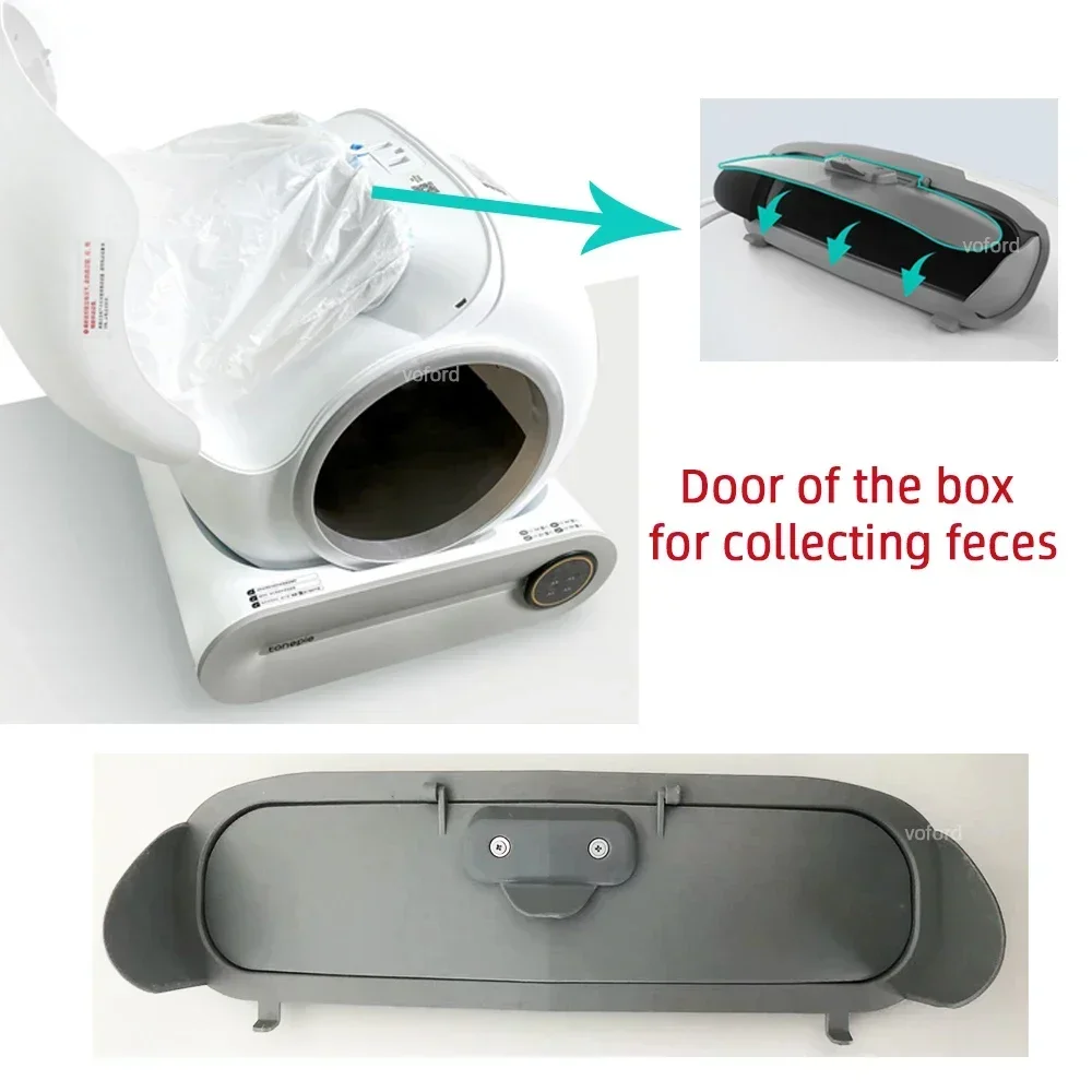 TONEPIE-caja de arena automática para gatos, accesorios, cápsula inferior, orificio de ventilación, tapón de goma, puerta de contenedor para reemplazo de caja de arena para mascotas - imagen 4