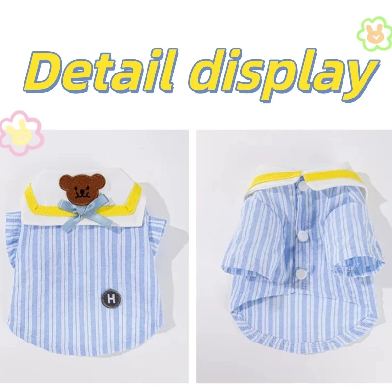 Conjunto verano con lazo para gatos y perros – Estampado oso - imagen 5