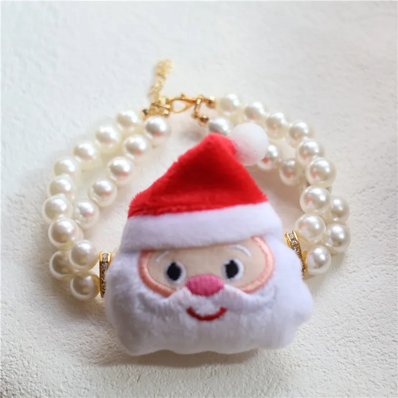 Collar navideño con perlas para perros y mascotas, Collar navideño con ciervos para perros pequeños, medianos y grandes, accesorios para mascotas - imagen 5