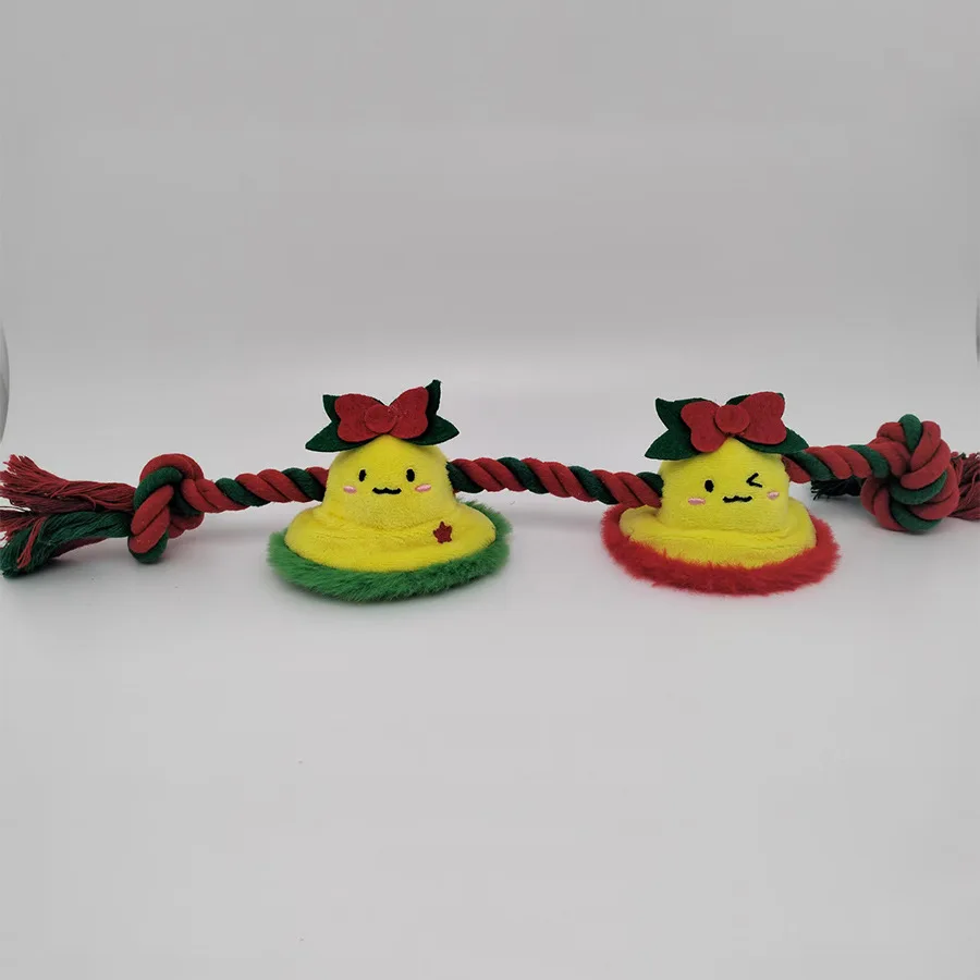 Juguetes para perros de compañía, árbol de Navidad de felpa, campana de muñeco de nieve, juguete para morder perros, accesorios para perros, juguetes interactivos para perros pequeños - imagen 4