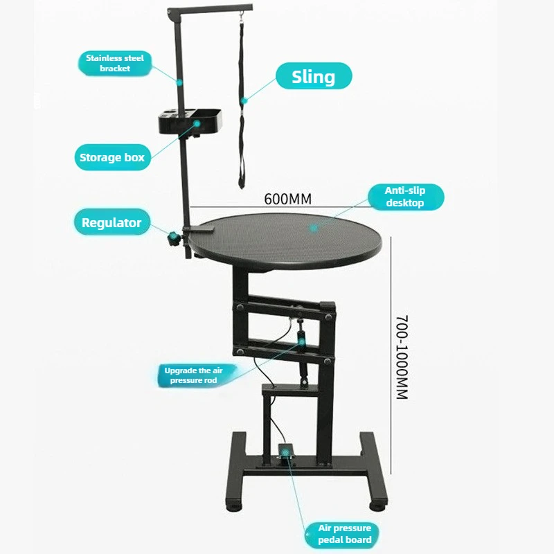 Mesa elevadora hidráulica rotativa neumática para mascotas, mesas de aseo eléctricas, mesa portátil para perros y gatos, mesas de peluquería y corte - imagen 2