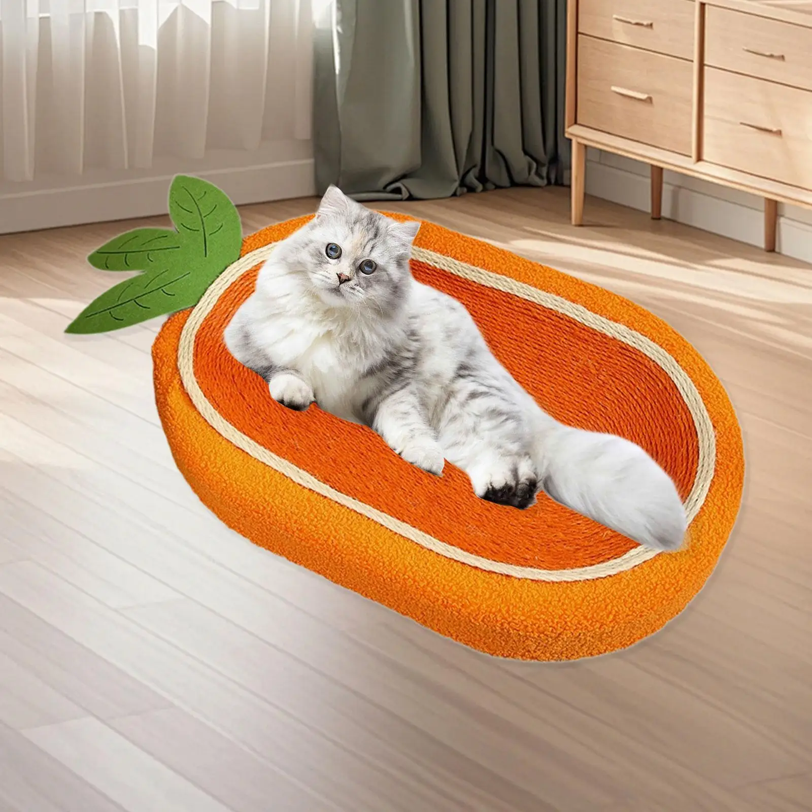 Cat Scratching Board Kitten Bed Cute Furniture Protector Oval Cats Scratch Pad Scratcher for Grinding Claws Rest Play Hunting