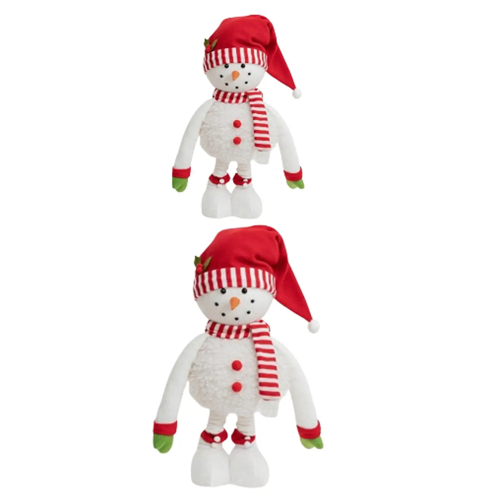Telescopic Christmas Snowman Figurine Gift Toy Nordic Christmas Figure Decoration for Winter Festival Office Bedroom Living Room