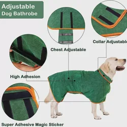 Albornoz microfibra perros y gatos secado rápido antipelo ajustable