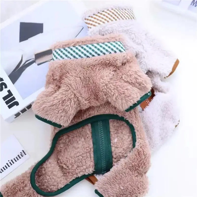 Ropa bonita y lisa para perros, monos cálidos y suaves para perros, peleles de invierno de felpa para cachorros, monos de moda para gatos, pijamas para perros, monos para mascotas, trajes