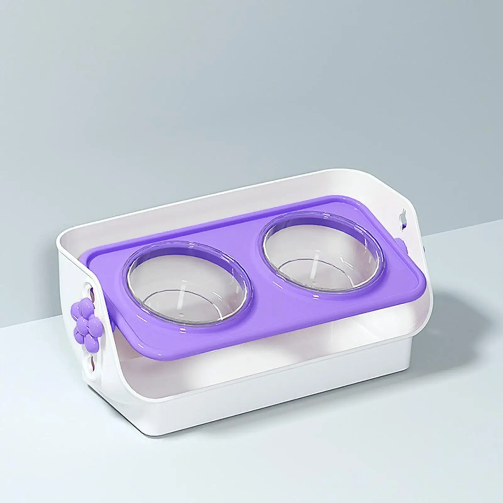 Dog Bowls Cat Water Food Bowls Raised for Indoor Outdoor 3 Heights Adjustable Stable Neck Protection Food Dispenser with Rack