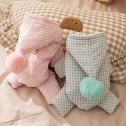 Pijama navideño para perros pequeños – Body suave con pompón