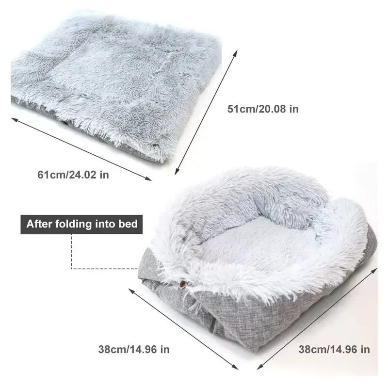 Cama para gatos de interior Cama para gatos lavable Diseño innovador Cama para mascotas Calentamiento seguro Superficie para dormir cómoda Espacio cómodo - imagen 5