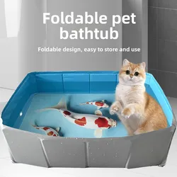 Bañera plegable cuadrada práctica con drenaje para perros y gatos