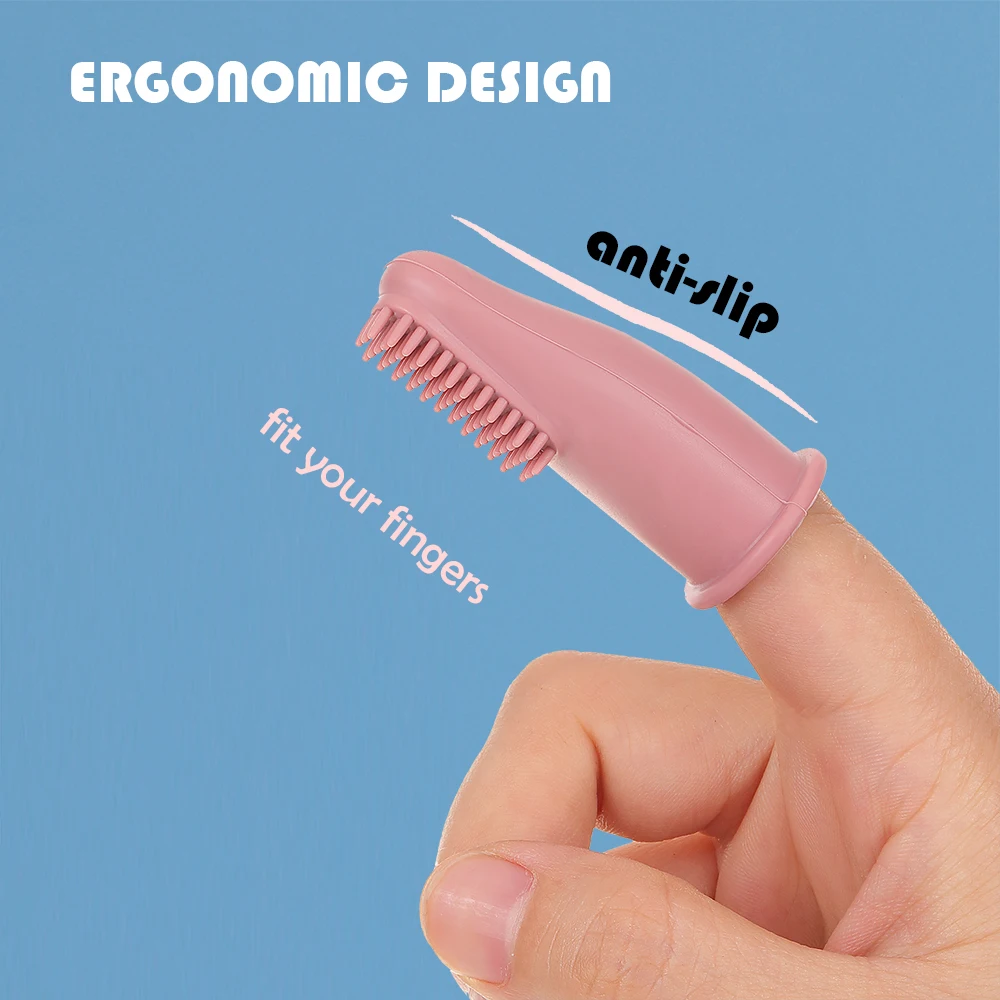 Cepillo de dientes de silicona para perros y gatos, herramienta de Limpieza de dientes de dedo, súper suave, cuidado del mal aliento, no tóxico, suministros de limpieza - imagen 3