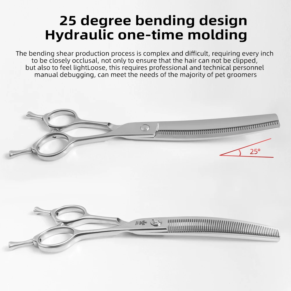 Profesional JP vg10 7,25/7,5 pulgadas tijeras de aseo para perros y mascotas de alta calidad tijeras de adelgazamiento curvadas tijeras más delgadas - imagen 4