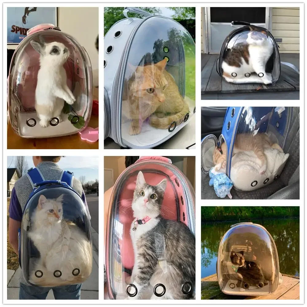 Bolsa de transporte para gatos, mochila transpirable para mascotas pequeñas, cápsula espacial de viaje - imagen 4