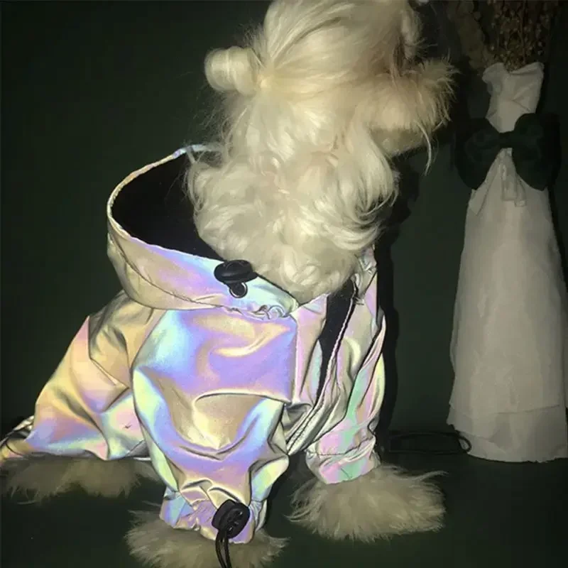 Ropa de moda para mascotas, chaqueta con capucha para perros parpadeantes, ropa reflectante para perros pequeños, medianos y grandes, chaqueta, ropa, disfraz para mascotas - imagen 4