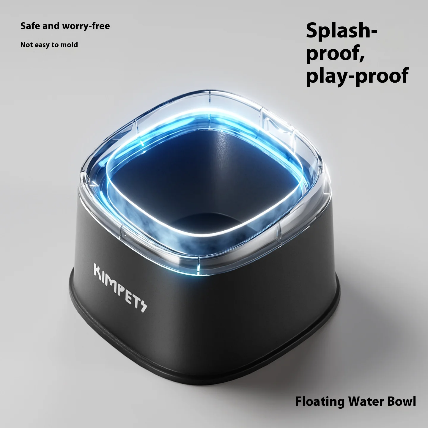 Cuenco flotante para perros y gatos de 2L, tecnología para barbilla seca, plato de agua sin salpicaduras con base estable para beber sin desorden - imagen 3