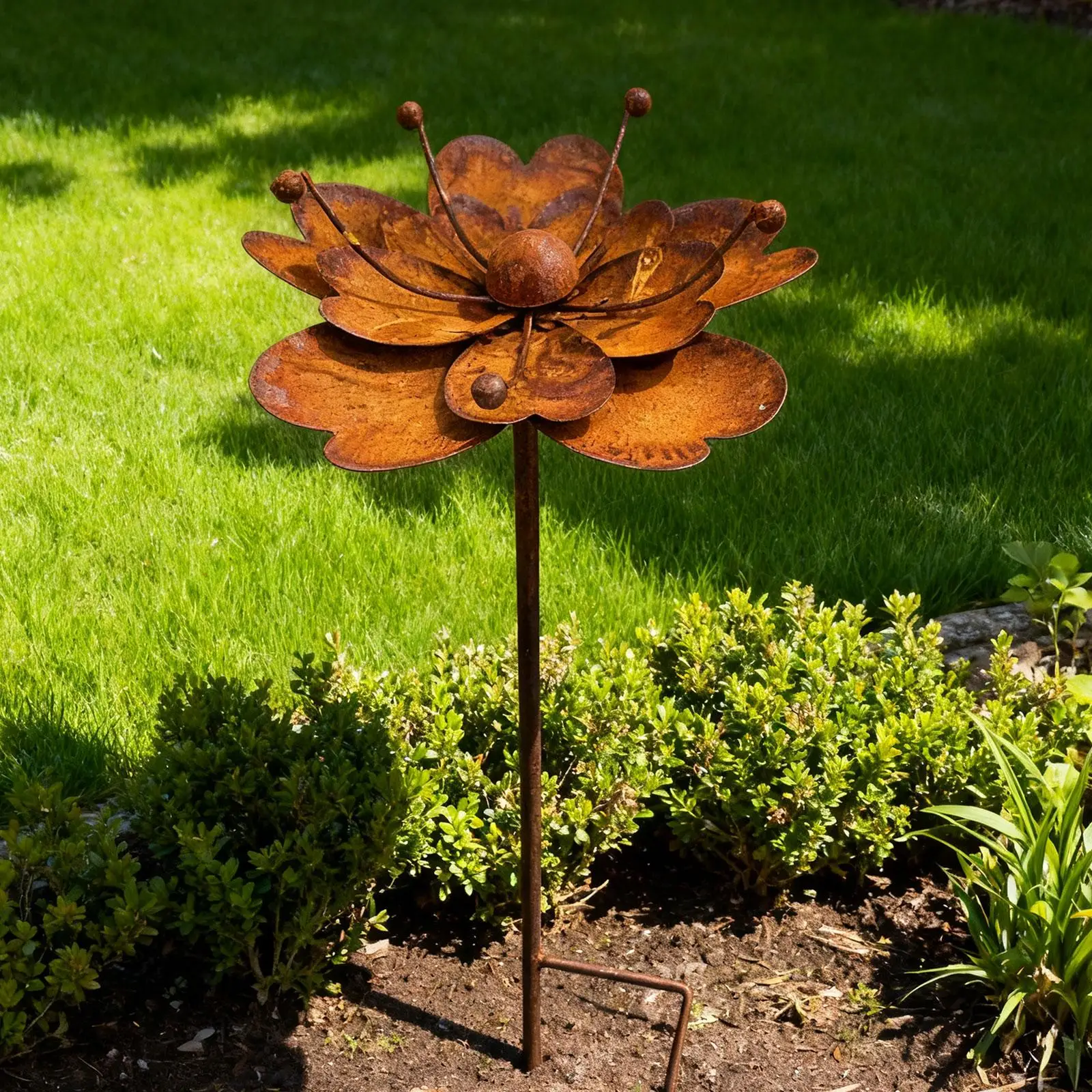Flowers Garden Stake Lawn Ornament Yard Stake Garden Decor for Yard Pathway Outside