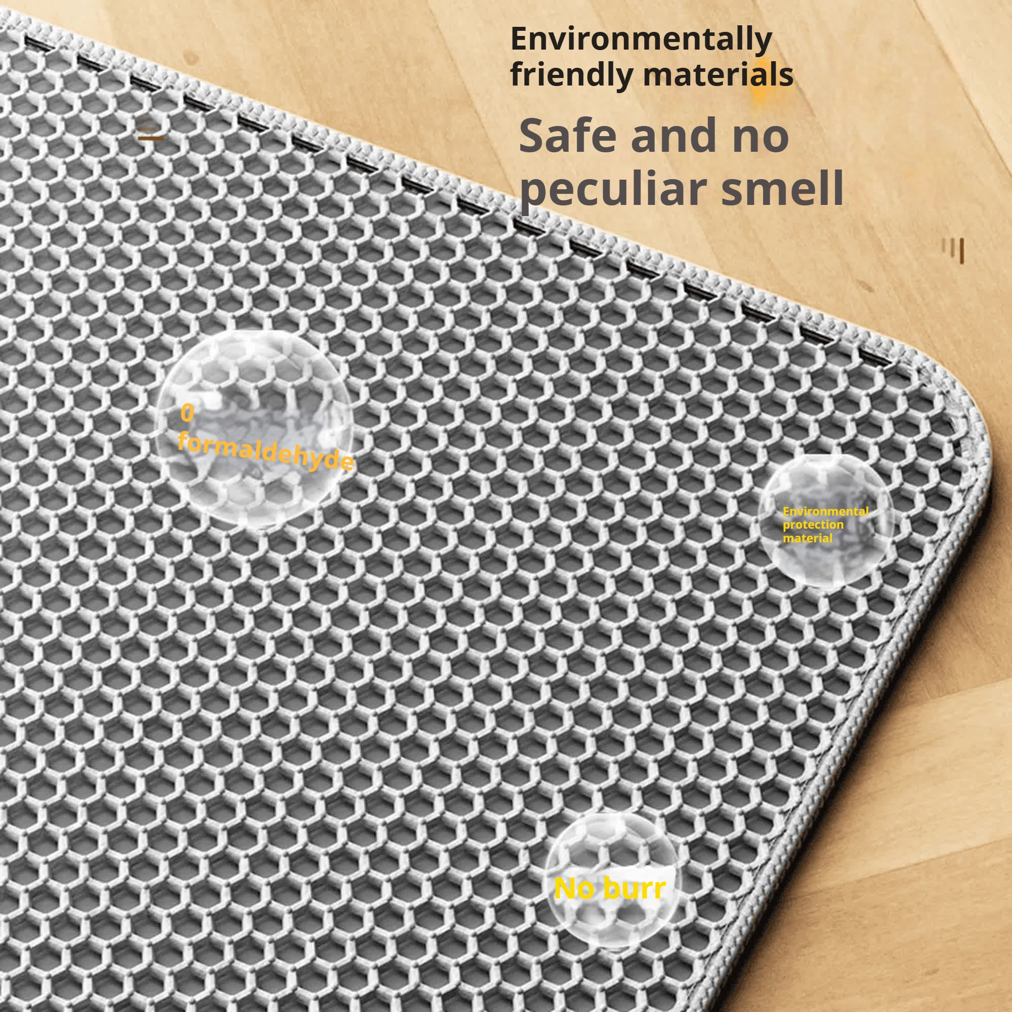 Estera grande para arena para gatos, impermeable, de doble capa, antideslizante, lavable, trampas para arena y patas, estera duradera antifugas para mascotas - imagen 3