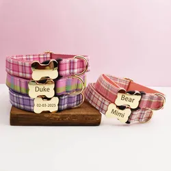 Collar a cuadros para perros – Algodón suave y cómodo