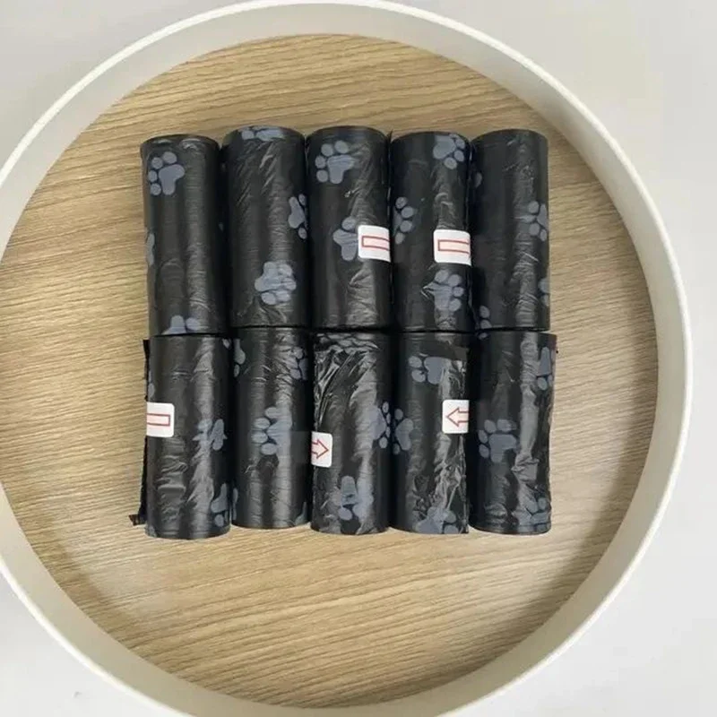 10 rollos de bolsas de basura para mascotas con estampado de patas, bolsas de basura para perros a prueba de fugas, bolsas para excrementos de perrito - imagen 5