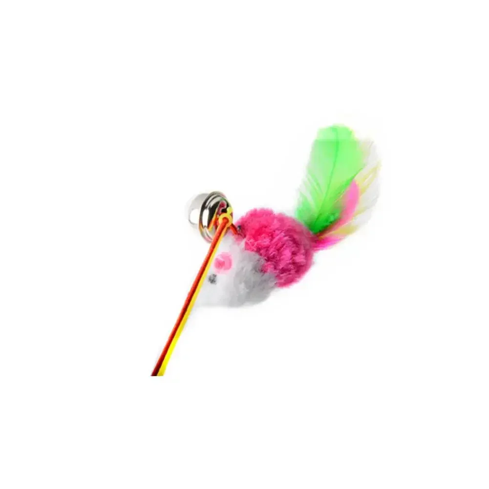 Caña de pescar en forma de ratón, palo de gato divertido, cuerda elástica, telescópica, accesorios para aliviar el aburrimiento, Catcher, juguetes interactivos - imagen 5