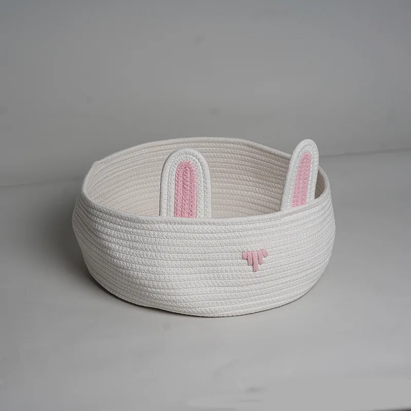 Cesta redonda para Cama de Gato, nido, cuerda de algodón tejida, cálida, mediana, para dormir en casa, descanso, rascador divertido, sin estera - imagen 4