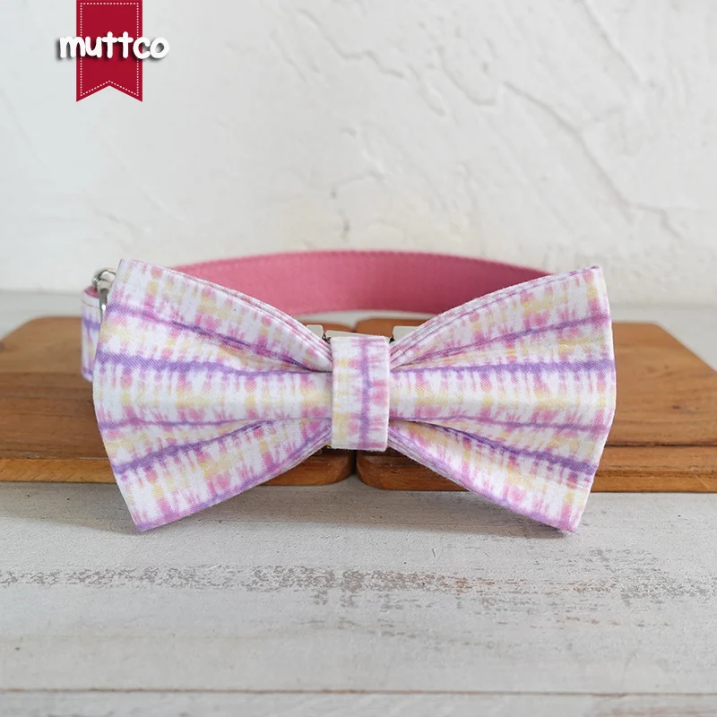 MUTTCO-collar y correa de diseño independiente para perro, placa ajustable personalizada para cachorro, color rosa, 5 tamaños, UDC130 - imagen 5