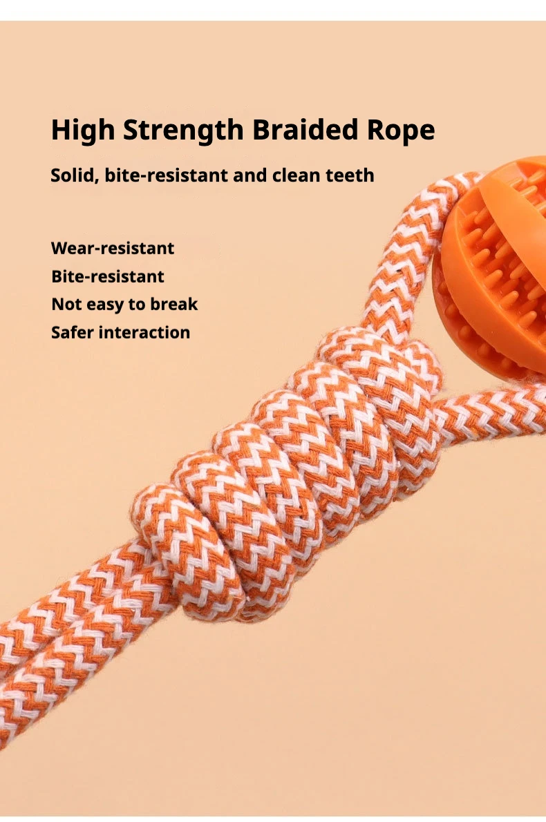 Juguete Duradero de Cuerda de Algodón para Perro con Compartimento Secreto para Golosinas Juguete Masticable Interactivo TPR para Perros y Cachorros Colores Variados Azul Verde Naranja Promueve la Higiene Dental - imagen 2