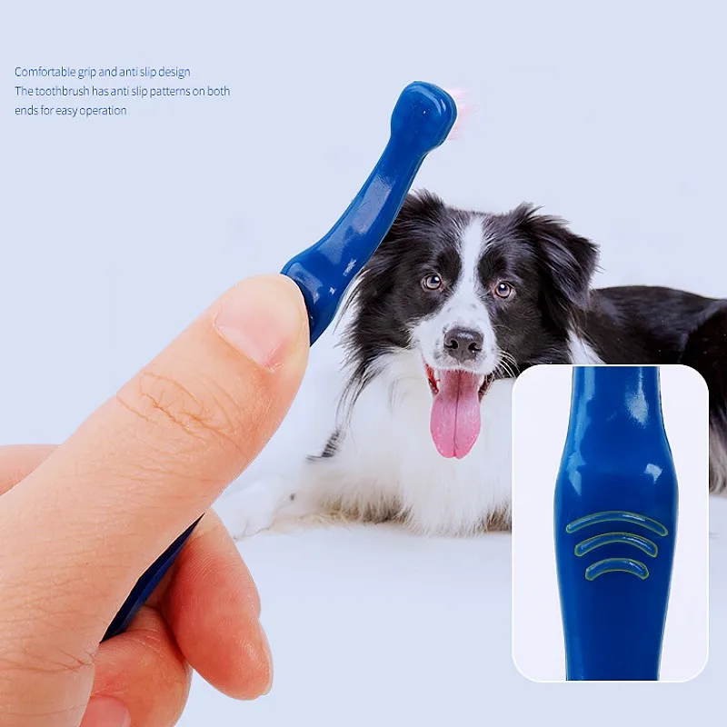 Juego cepillos dentales para perro – Doble cabezal y funda dedo - imagen 4