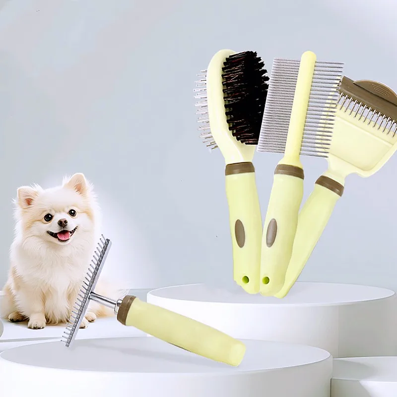 Cepillo doble cara para perros con cuchilla, peine y rastrillo – Quita pelo - imagen 2