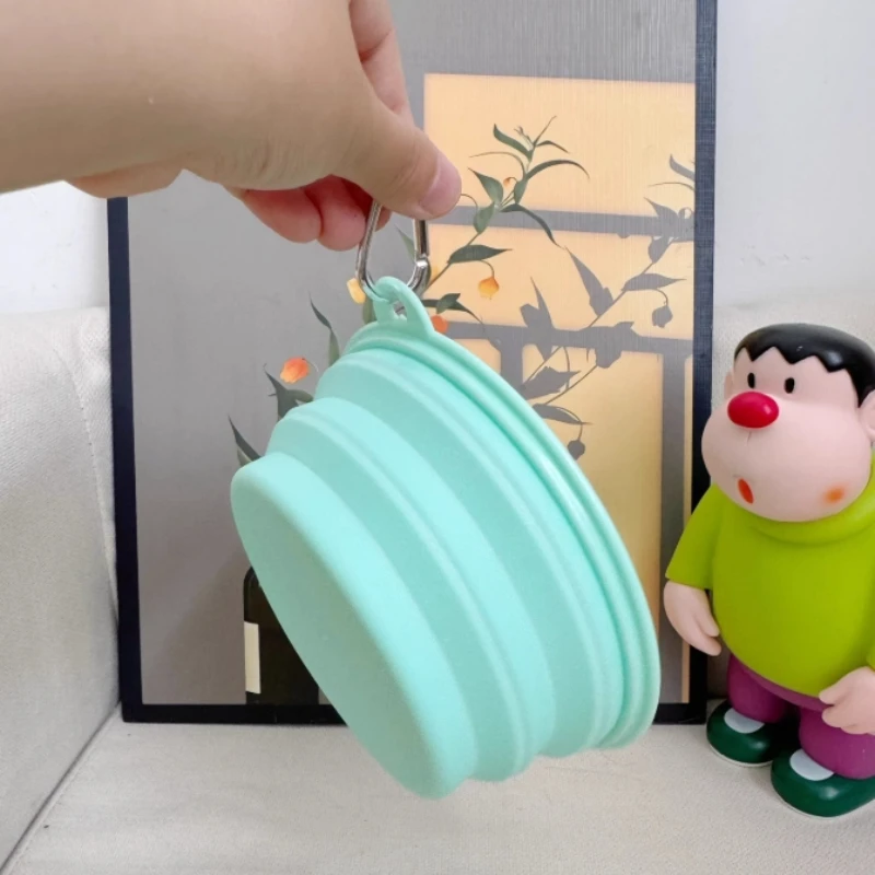 Cuenco plegable de silicona para mascotas, plato de agua portátil para comida de gato y perro de viaje con mosquetón, cuenco plegable para acampar al aire libre y senderismo - imagen 2