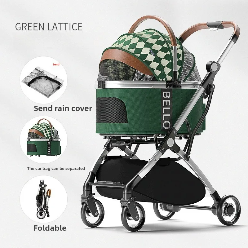 Cochecito para mascotas, suministros de ruedas para gatos y perros, carrito plegable portátil, productos de viaje al aire libre, accesorios, cochecito para perros - imagen 5