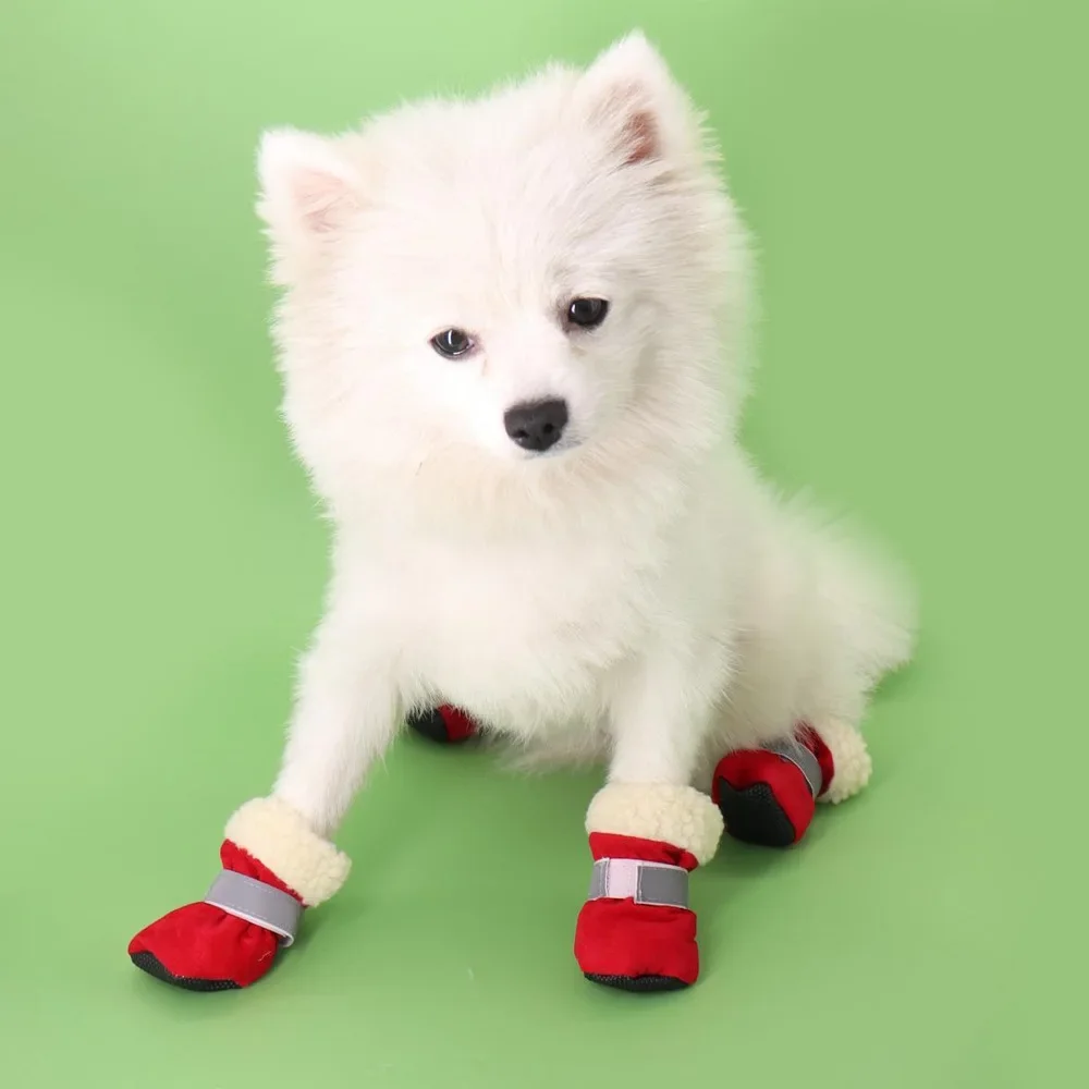 Zapatos para mascotas, zapatos antideslizantes e impermeables para perros, no caen, zapatos de algodón cálidos y gruesos para otoño e invierno, botas de nieve - imagen 3