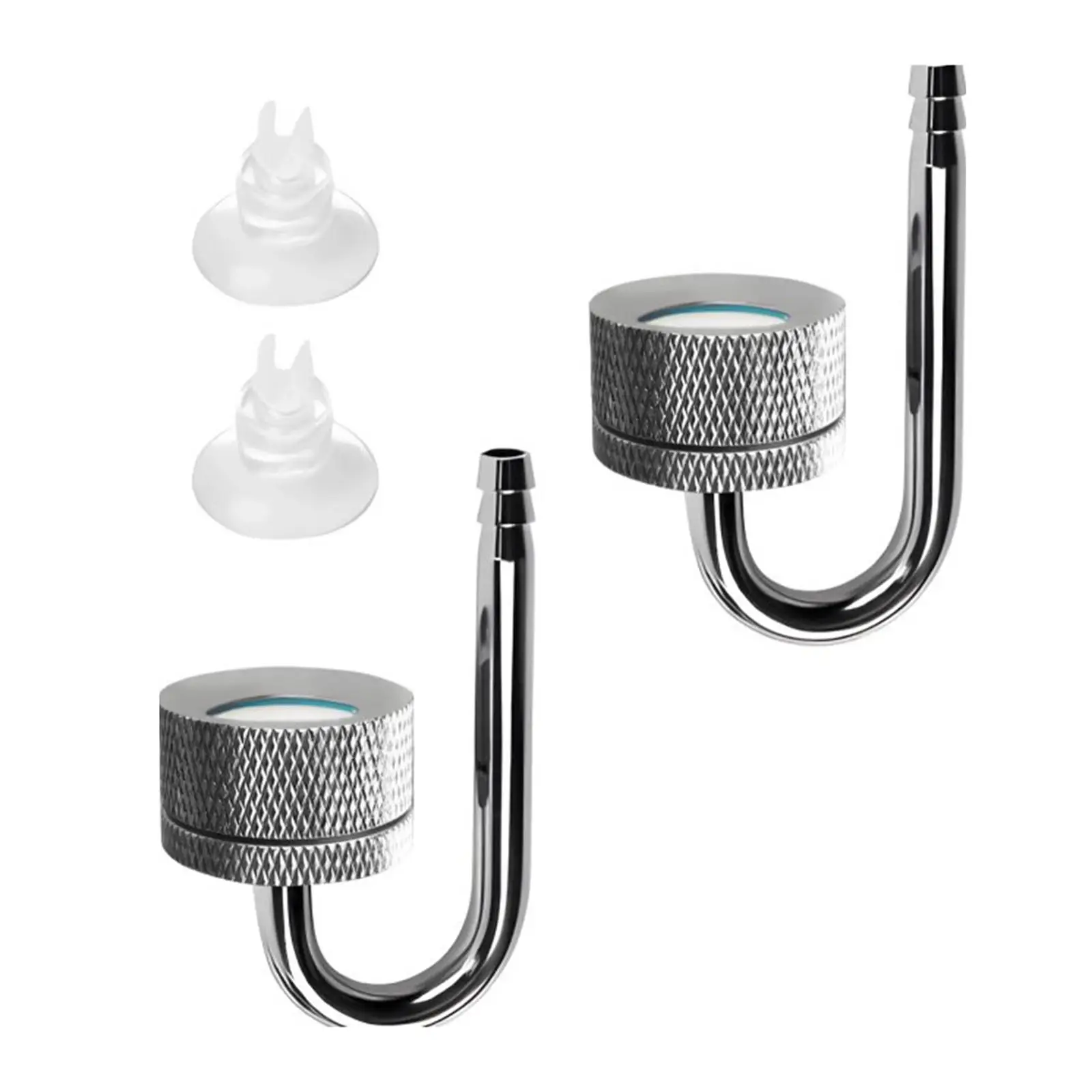 2 Pieces Aquarium CO2 Diffuser with Suction Cups Carbon Dioxide Air Refiner for Circulation System