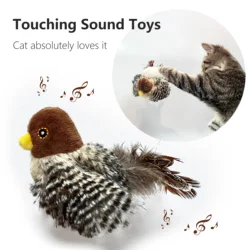 Juguete eléctrico con plumas para gatos – Pájaro interactivo