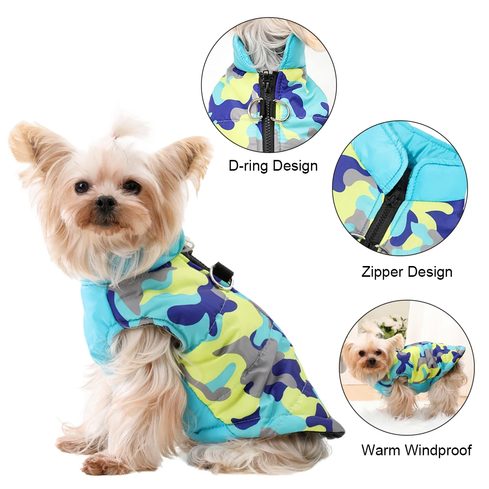 Dog Coat Warm Autumn Winter Pet Clothes for Small Medium Dogs Cat Vest Waterproof Puppy Padded Jacket French Bulldog Overalls - imagen 3