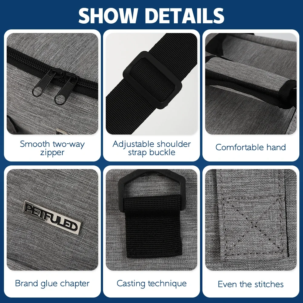 Juego de bolsas de viaje para perros grandes, 6 uds., aprobadas por aerolínea, organizador de viaje para mascotas de fin de semana con bolsillos multifunción para suministros - imagen 5