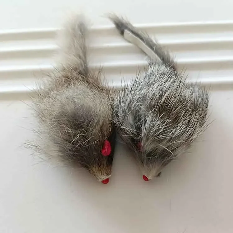 Ratón de peluche negro para gatos
