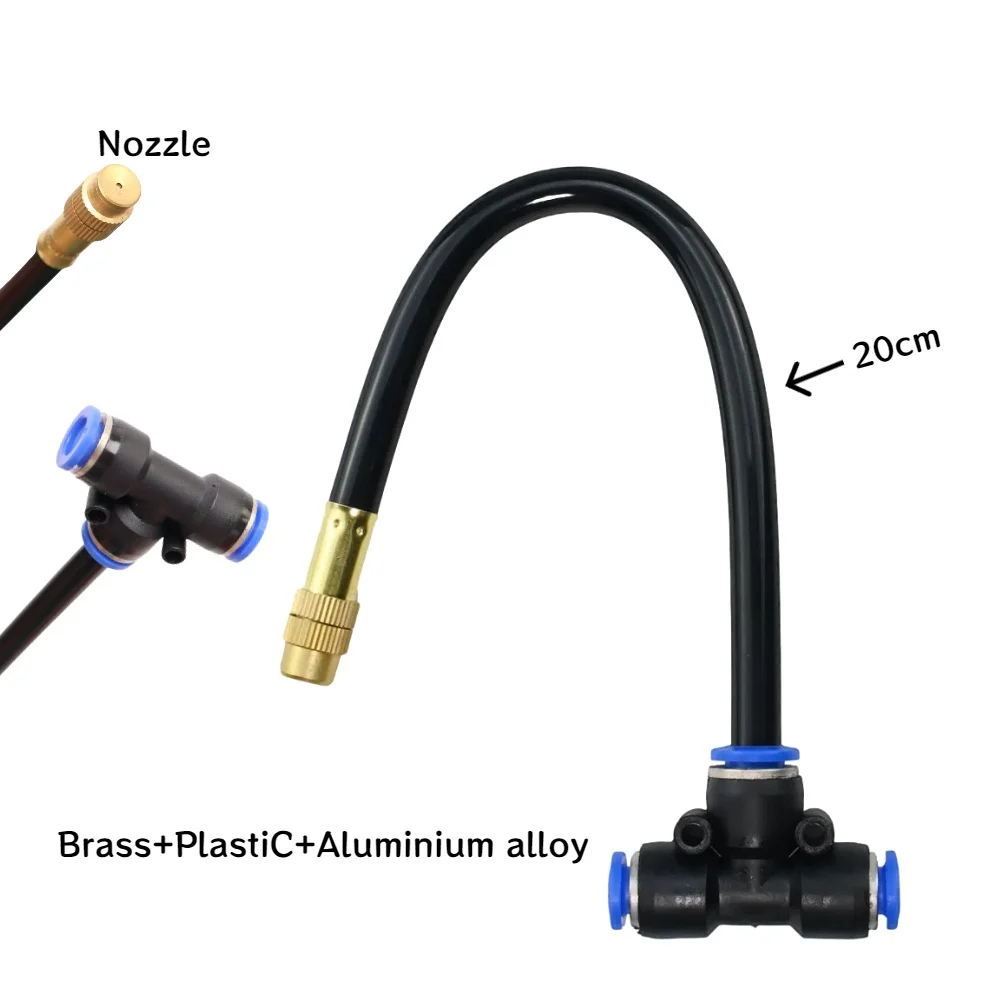 10 piezas 20 cm jardín 360 °   Boquilla de nebulización de latón de curvatura libre para manguera de PE de 8/12mm, pulverizador de atomización ajustable, accesorio de riego - imagen 3