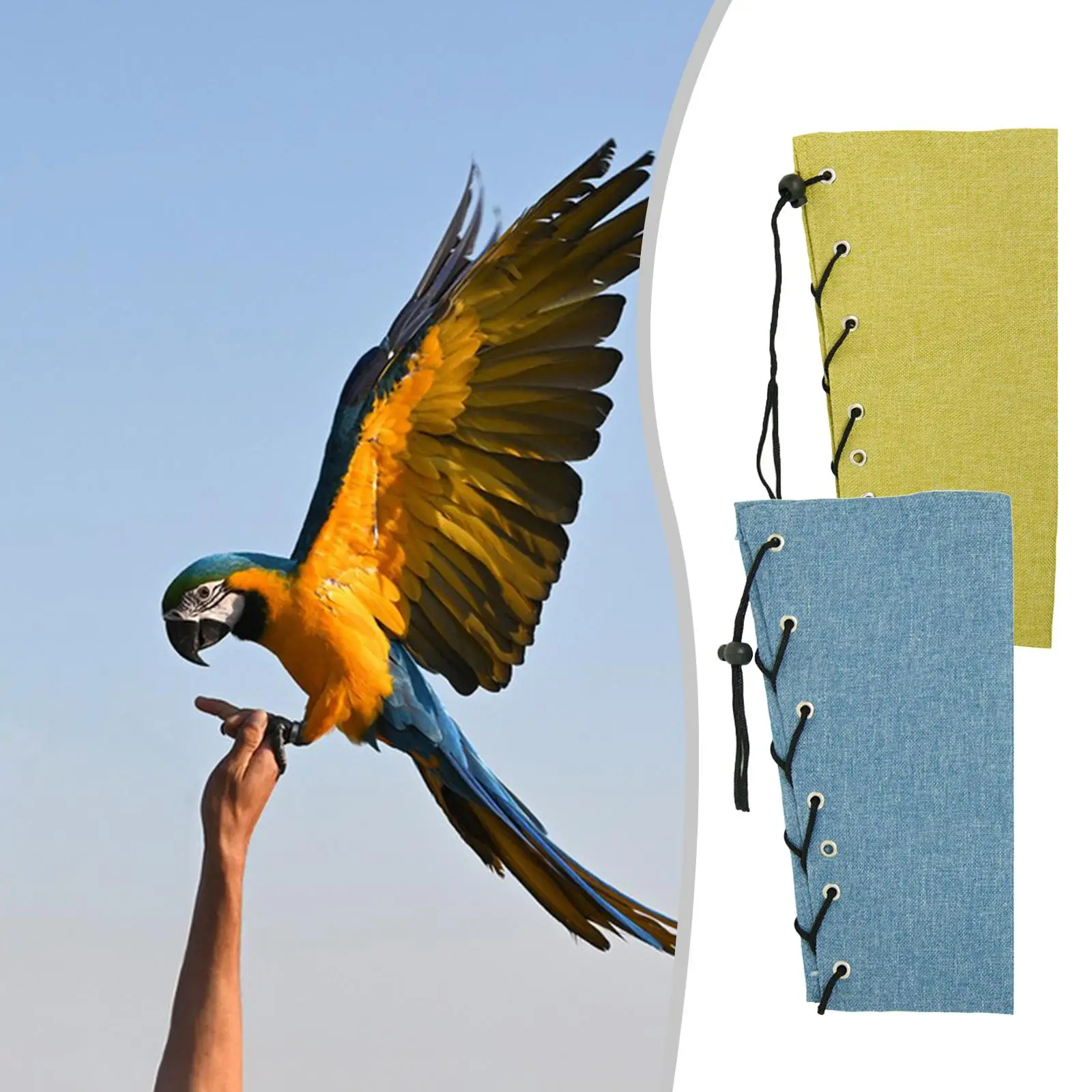 Parrot Arm Pad Washable Linen Parrot Arm Guard for Lovebirds Parrots Finches