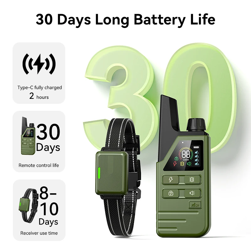 ROJECO Collar eléctrico de entrenamiento para perro, dispositivo antiladridos, recargable e impermeable, Control remoto - imagen 2