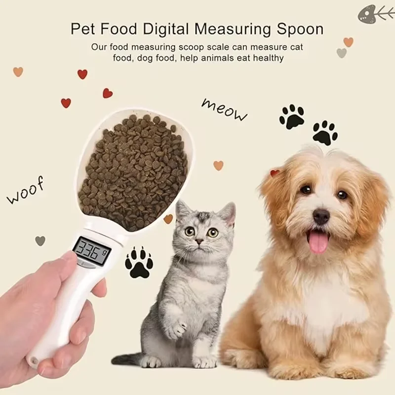Cuchara medidora electrónica para mascotas, báscula de 800g con mango, báscula nutritiva para cuchara, Mini báscula complementaria para alimentación de alimentos para perros - imagen 3