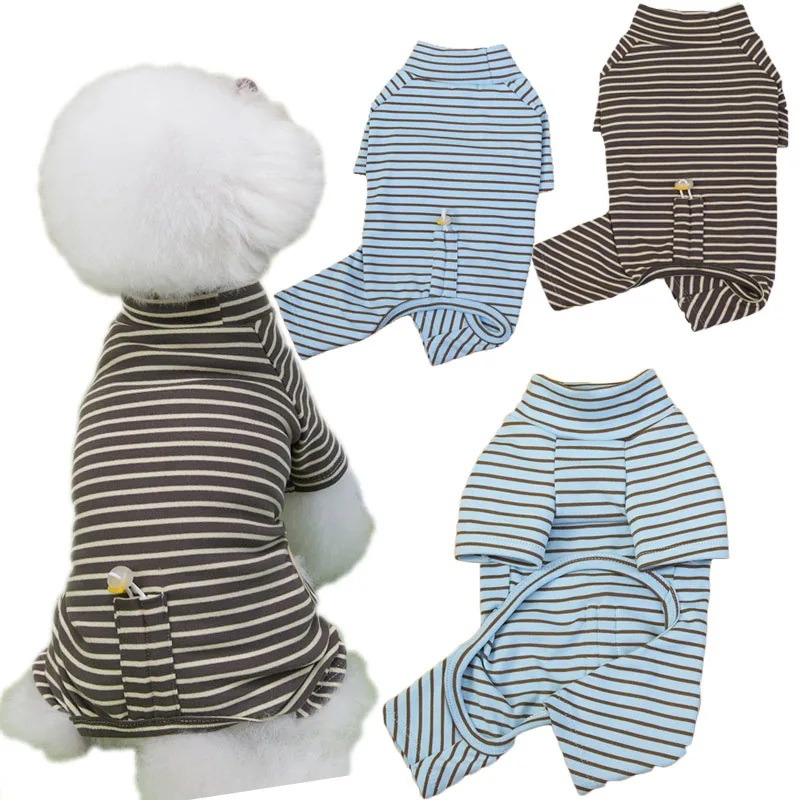 Pijamas de tiras monos de invierno azul marrón ropa para mascotas para perros pequeños medianos Shih Tzu Yorkie cachorro mono mono disfraces XXL
