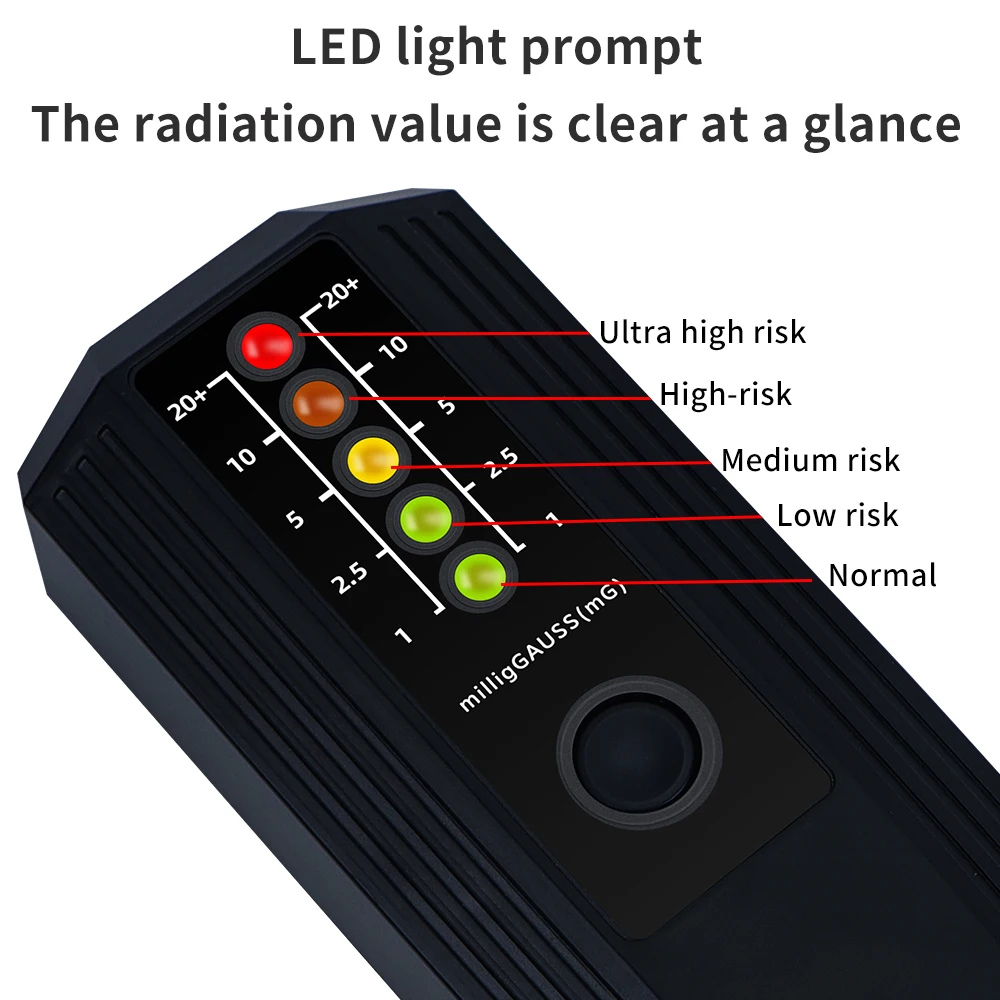 Medidor EMF portátil para gatos y perros con LED de alerta práctico - imagen 3