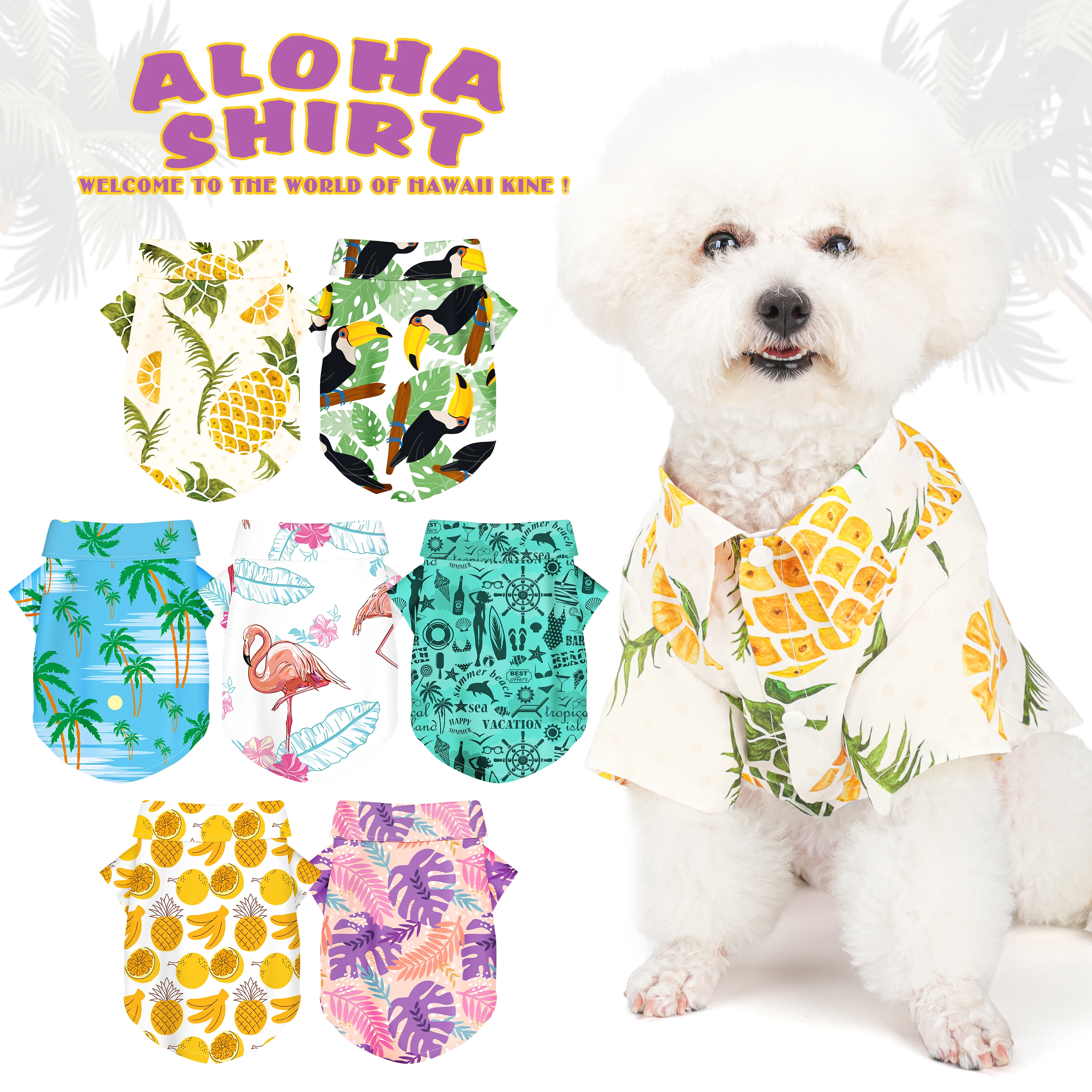Camisa para perros de estilo hawaiano: atuendo de verano para perros pequeños, medianos y grandes: una ropa imprescindible para perros para el guardarropa de su mascota - imagen 3