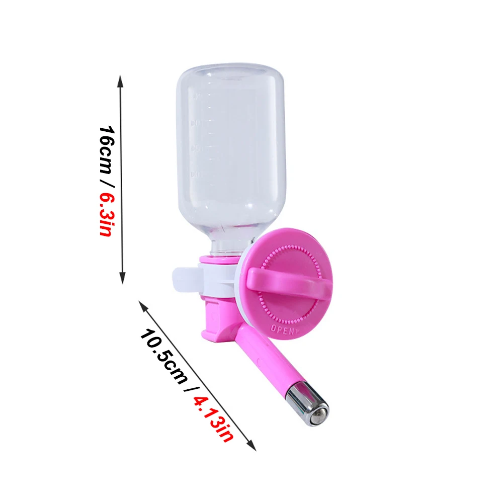 Botella de agua colgante para mascotas de 350ml, bola de acero inoxidable, alimentación a prueba de fugas, dispensador de agua automático para animales pequeños, conejos y gatos - imagen 3