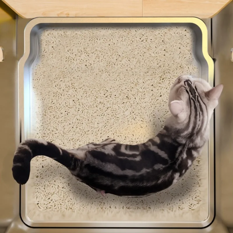 Stainless Steel Cat Litter Box Large-space Pet Supplies Open Cat Toilet Waterproof Non Stick Rust Proof Easy Clean Accessories - imagen 5