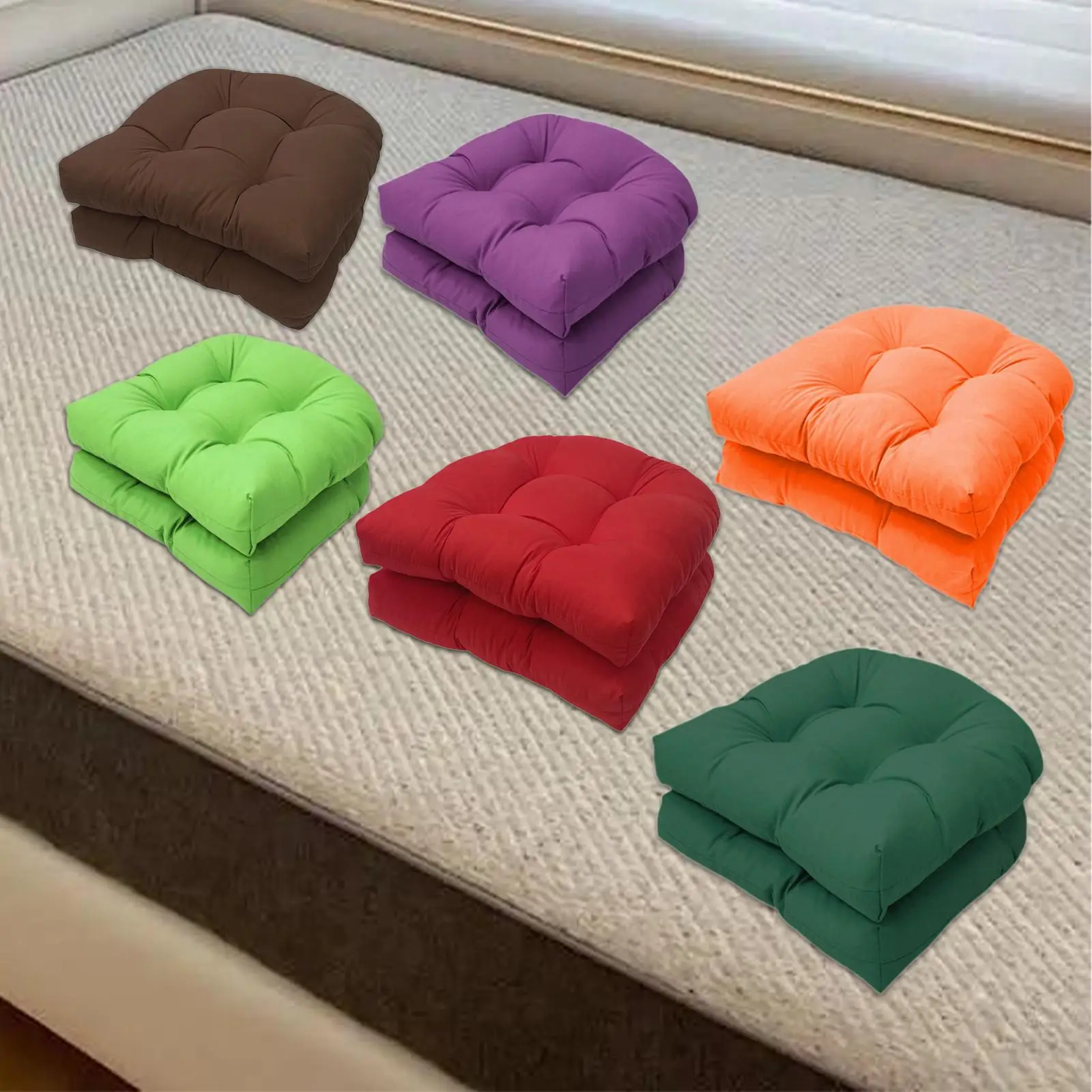 Indoor Outdoor Wicker Patio Seat Cushion Patio Chair Cushions Lightweight Chair Pads for Indoor Yard Wicker Chair Kitchen Chair