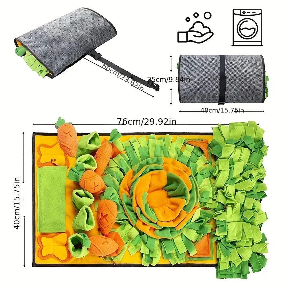 Estera para perros y gatos, estera de alimentación para la nariz, rompecabezas interactivo para mascotas, juguetes que fomenta las habilidades naturales de forrajeo para entrenamiento - imagen 2