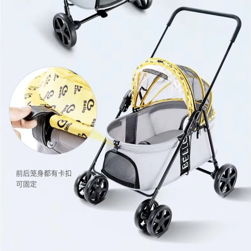 Carrito para mascotas, carrito plegable ligero para perros y gatos, carrito de viaje portátil y plegable, suministros para perros - imagen 4