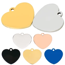 Colgante de placa de identificación de perro en forma de corazón, accesorio de acero inoxidable para collar de identificación de Mascota, personalizado, grabado, personalidad, gato, 20 piezas
