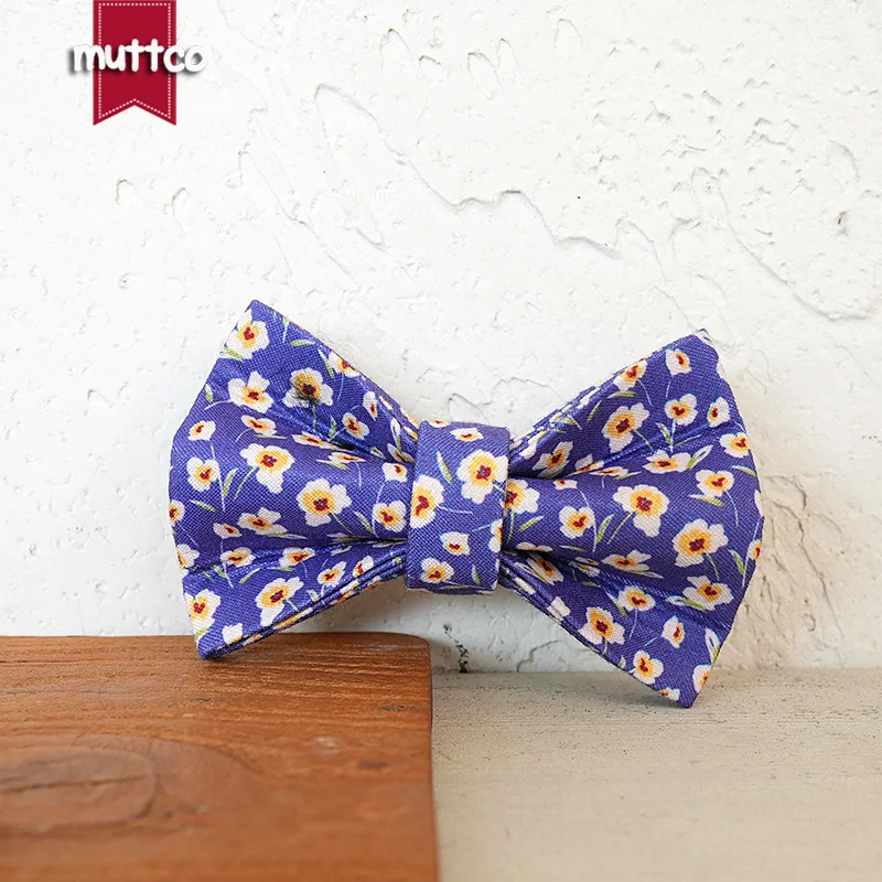 MUTTCO venta al por menor hermoso diseño de patrón de flores hecho a mano señora AZUL collar de hadas diseño único collar de gato 2 tamaños UCC173 - imagen 5